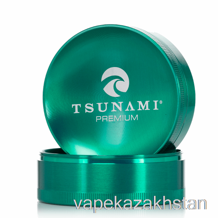 Vape Disposable Tsunami 2.95inch 4-Piece Sunken Top Grinder Green (75mm)